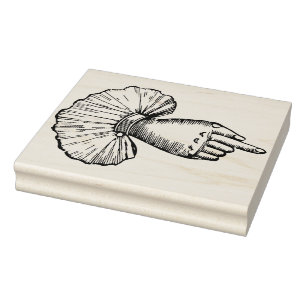 Fancy Vintage Pointing Finger Rubber Art Stamp
