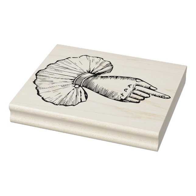Fancy Vintage Pointing Finger Rubber Art Stamp (Stamp)