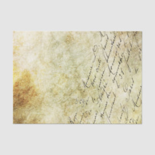 Fancy Vintage Script on Old Parchment Style Tissue Paper