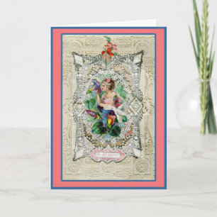 Fancy Vintage Valentine To My Friend Holiday Card