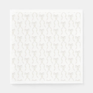 Fancy Watercolor White Bow Pattern Napkin