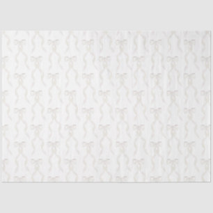 Fancy Watercolor White Bow Pattern Tissue Paper