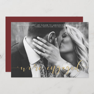 Fancy Wedding Photo Engagement Announcement