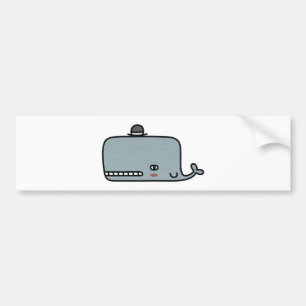 Fancy Whale Bumper Sticker