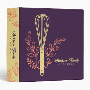 Fancy whisk cooking baking cookbook recipe binder