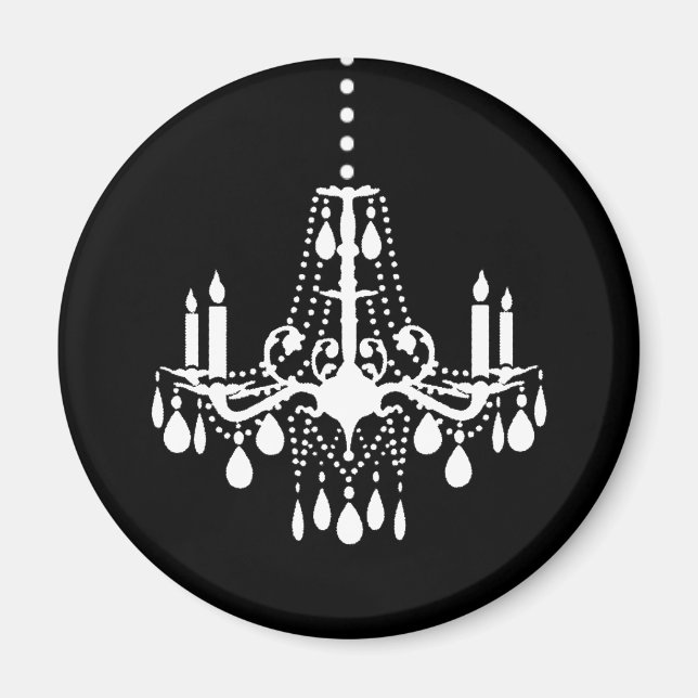 Fancy White Chandelier Magnet (Front)