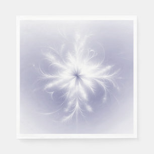 Fancy White Snowflake On Purple Napkin