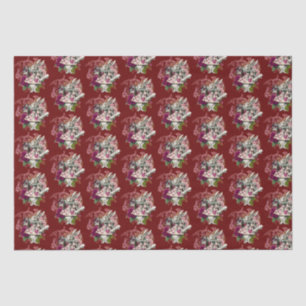 Fancy Wonderland White Rabbit On Red Tissue Paper