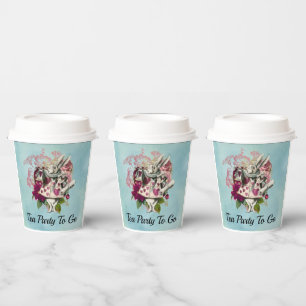 Fancy Wonderland White Rabbit Tea Party To Go Paper Cups