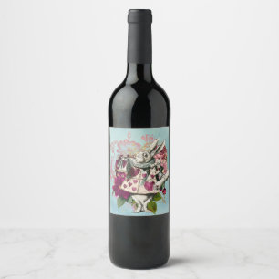 Fancy Wonderland White Rabbit Wine Label