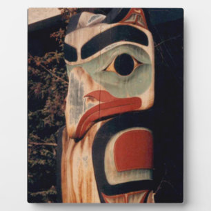 Fancy Wood Totem Pole Photo Designed Plaque Easel