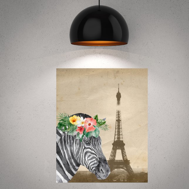 Fancy Zebra & Eiffel Tower Poster (Creator Uploaded)