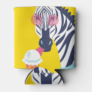 Fancy Zebra: Pink Sunglasses Vintage. Can Cooler