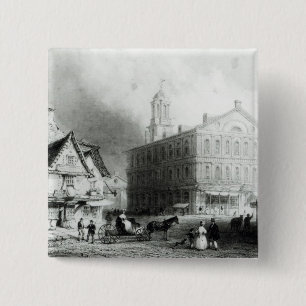 Faneuiel Hall, Boston 2 Inch Square Button