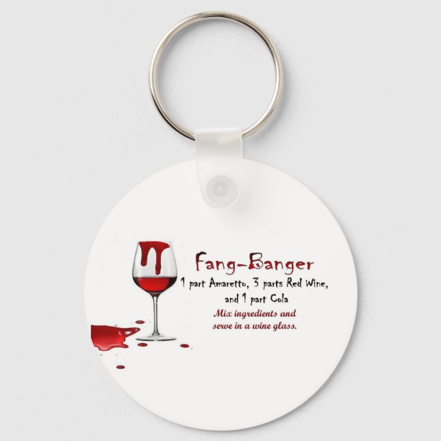 Fang-Banger Drink Recipe Keychain (Front)