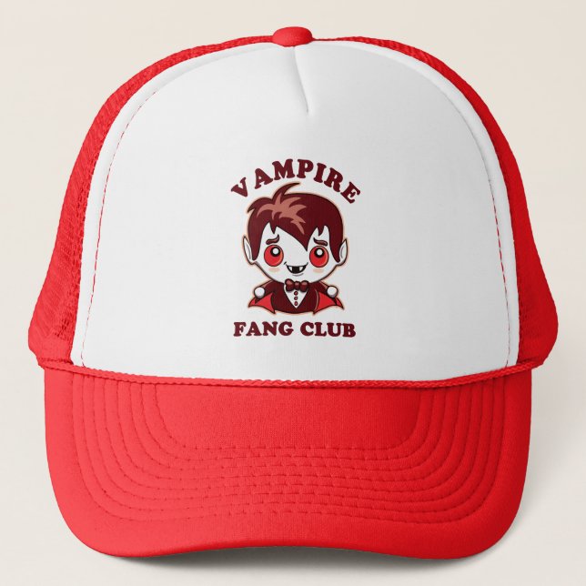 Fang Club | Funny Pun And Cute Vampire Trucker Hat (Front)