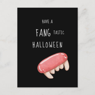 Fang-tastic Halloween   Spooky Vampire Fangs  Holiday Postcard