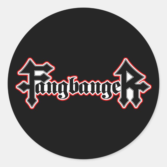 Fangbanger Vampire Halloween Classic Round Sticker (Front)