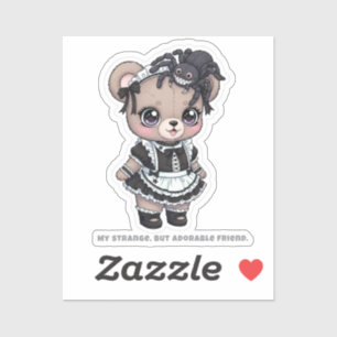 Fanged Maid Bear - Tarantula Topping Kawaii Art