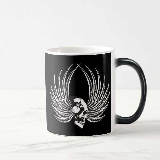 Fanged Skull with Wings Magic Mug (Right)