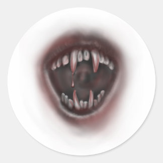 fangs classic round sticker