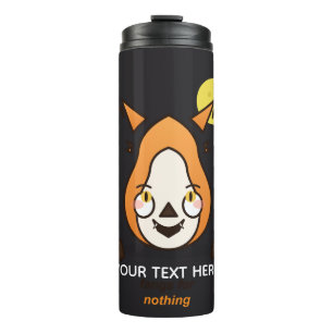 Fangs For Nothing Cute Fox Vampire Halloween Pun Thermal Tumbler