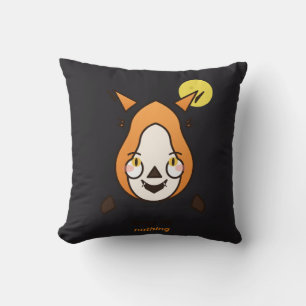 Fangs For Nothing Cute Fox Vampire Halloween Pun Throw Pillow