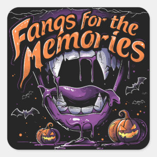 Fangs for the Memories   ExDesigner   Halloween Square Sticker