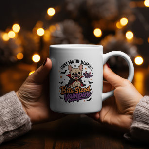 Fangs For The Memories Frenchie Shirt   Halloween  Two-Tone Coffee Mug