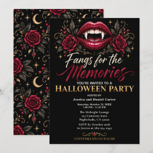 Fangs for the Memories Halloween Party Invitation