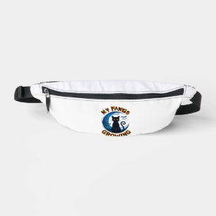 Fangs Growing Halloween Black Cat Blue Moon Bats_1 Fanny Pack