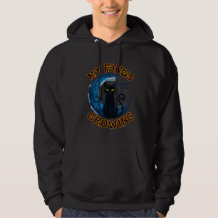 Fangs Growing Halloween Black Cat Blue Moon Bats_1 Hoodie