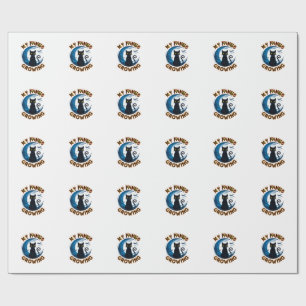 Fangs Growing Halloween Black Cat Blue Moon Bats_1 Wrapping Paper