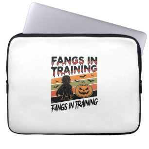 Fangs in Training Funny Vampire Halloween Shirt Laptop Sleeve