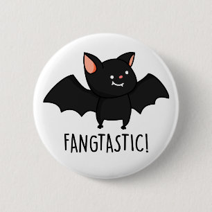 Fangtastic Funny Halloween Pun  2 Inch Round Button