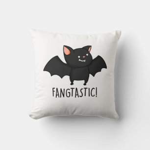 Fangtastic Funny Halloween Pun  Throw Pillow