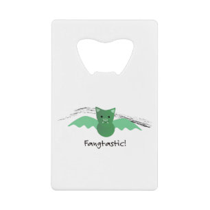 Fangtastic Green Bat Credit Card Bottle Opener