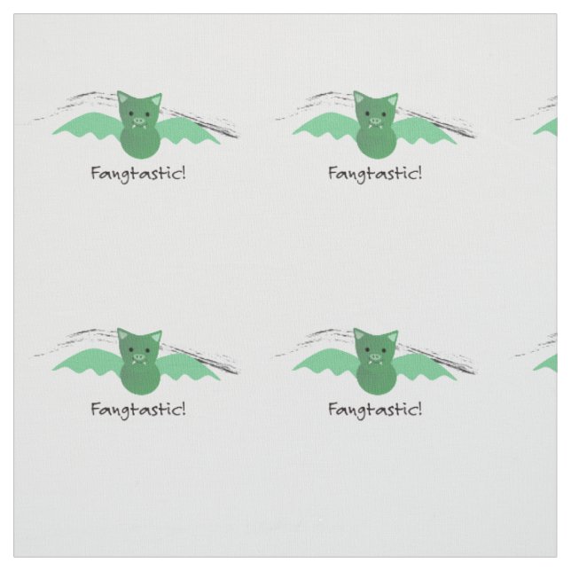 Fangtastic Green Bat Fabric (Swatch)
