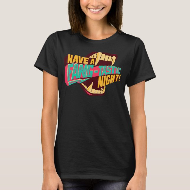 Fangtastic Retro Halloween Graphic for men women T-Shirt (Front)