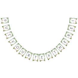 Fanions Bannière à Bunts Tropicaux avec Palmiers Vertes et