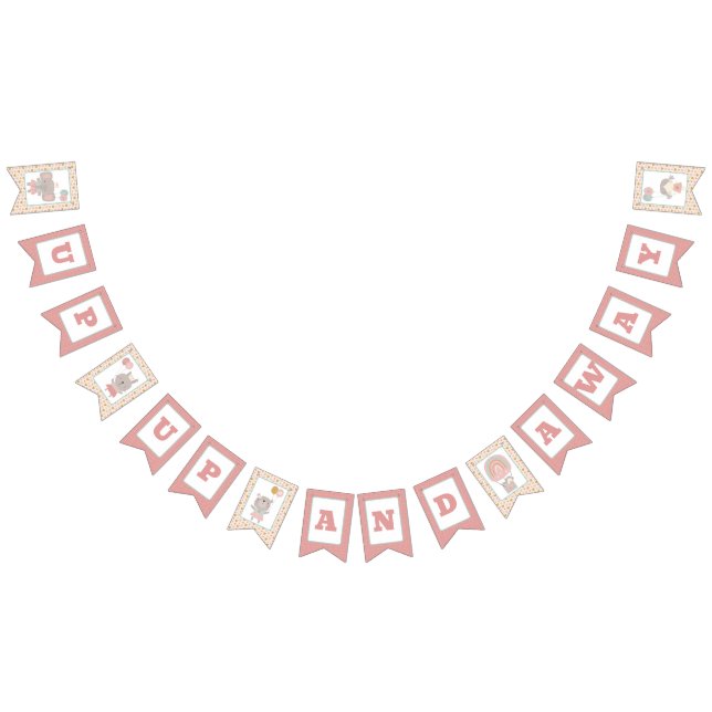 Fanions Bannière de Bunting Fille et ours dans ballon à ai (Tout)