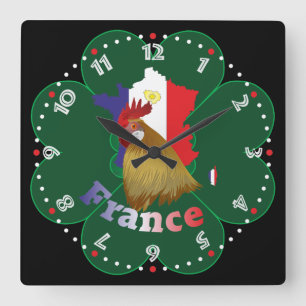 Fankreich - France Uhr Square Wall Clock