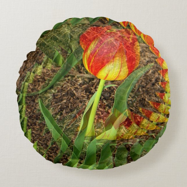 Fanned Tulip....... Round Pillow (Front)