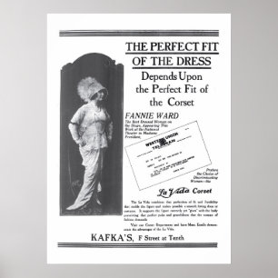 Fannie Ward 1914 vintage garment ad poster