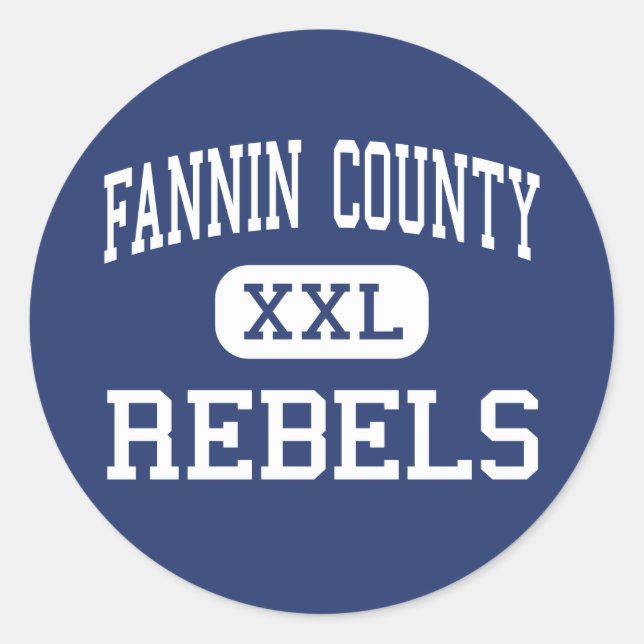 Fannin County Rebels Middle Blue Ridge Classic Round Sticker (Front)