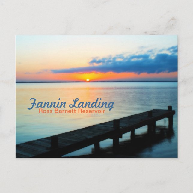Fannin Landing Pier at Sunset - Barnett Reservoir Postcard (Front)
