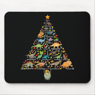 Fanny Dinosaur Christmas Tree Cute Dino Xmas Gifts Mouse Pad
