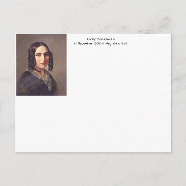 Fanny Mendelssohn, 1842 Postcard (Front)