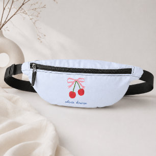 Fanny Pack Cherry Coquette Bow Cute Illustration