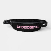 Fanny pack with GODdidDESS pink lettering 